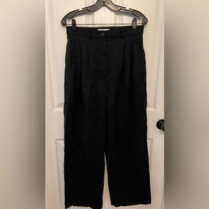 BANANA REPUBLIC Women's Black Soho High-Rise Wide-Leg Italian Wool Pants Size 8